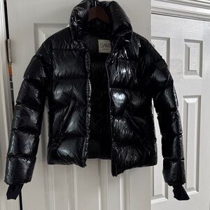 SAM. Shiny Black Women's Puffer Coat